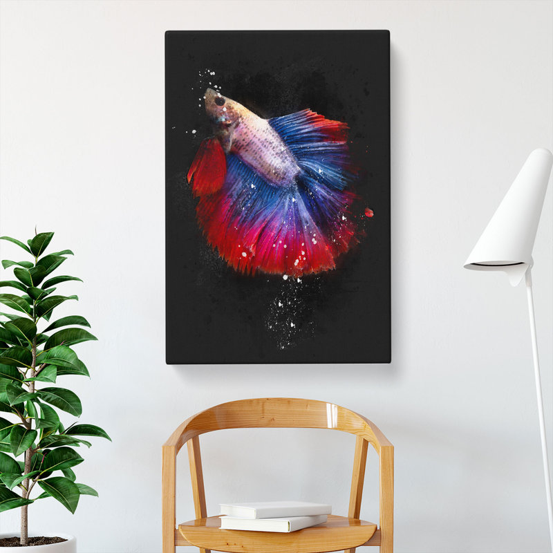 Siamese Fighting Fish - Wrapped Canvas, 76cm H x 50cm W x 3cm D