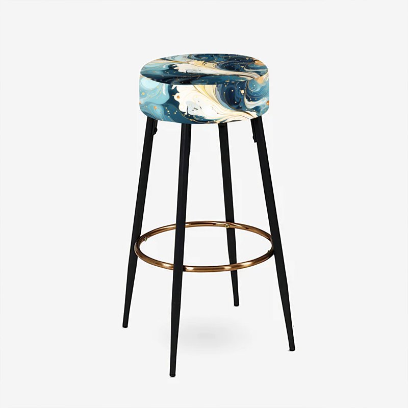 Beige Cosmic Marble Elegant Whirls - Ensemble de 2 tabourets de bar en marbre