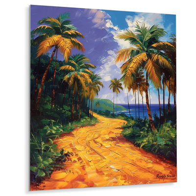 «Green Palm Trees Vibrant Palm Grove II», impression d'art mural palmiers et palmiers