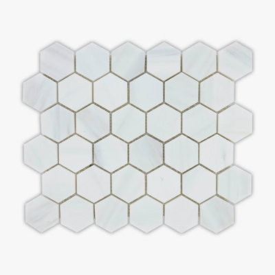 Bianco Dolomiti 10" x 12" Marble Honeycomb Mosaic Wall & Floor Tile