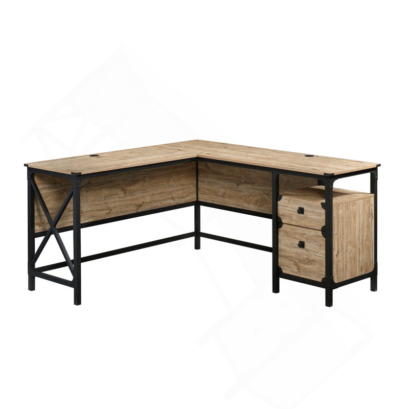 Bureau en L, finition brune