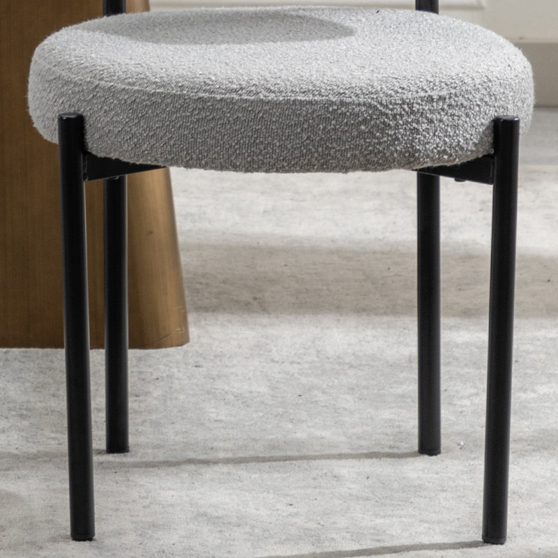 Chaise de salle à manger rembourrée Modern, Vert, 6, Noir, noir, noir, noir