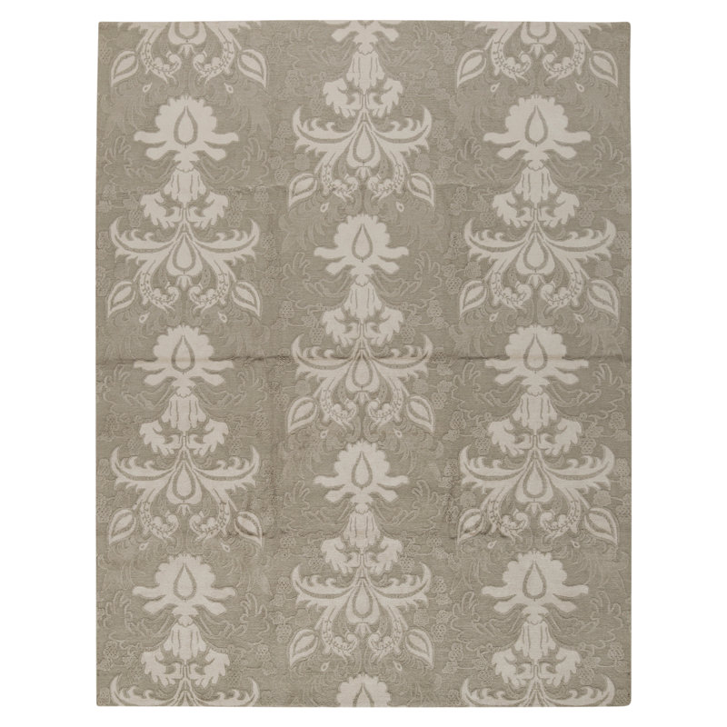 Hand Knotted Wool Area Rug in Sage Green