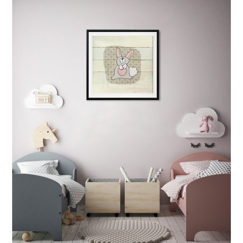 Art de lapin Kenefic Woodland Creatures, H 30,5 po x l 30,5 po x P 1,5 po, Encadré dans du plastique noir