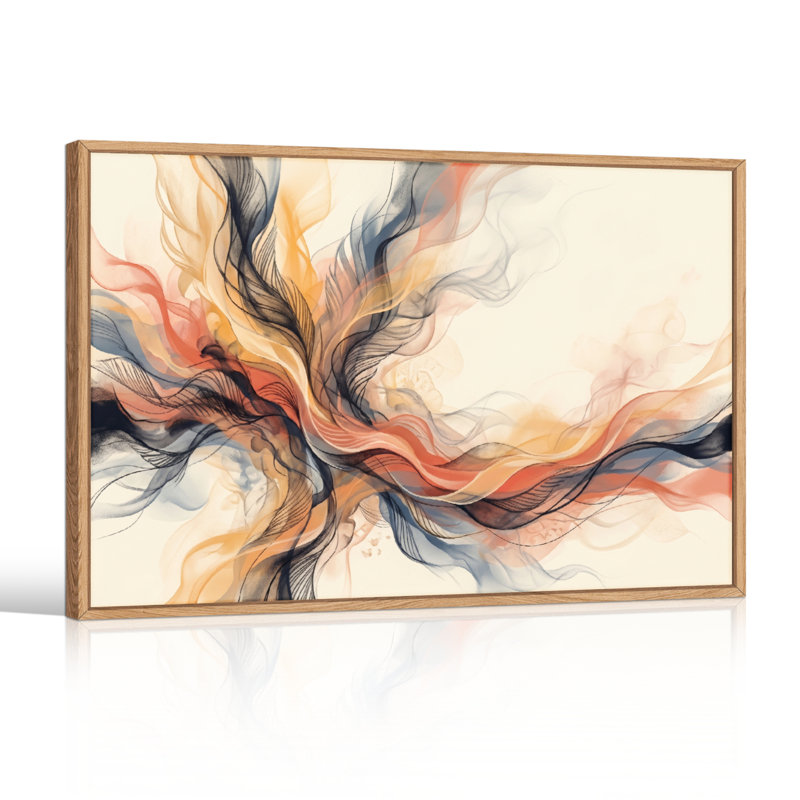 Ensemble de 1 tableau abstrait sur toile, 24"H x36"W, Naturel