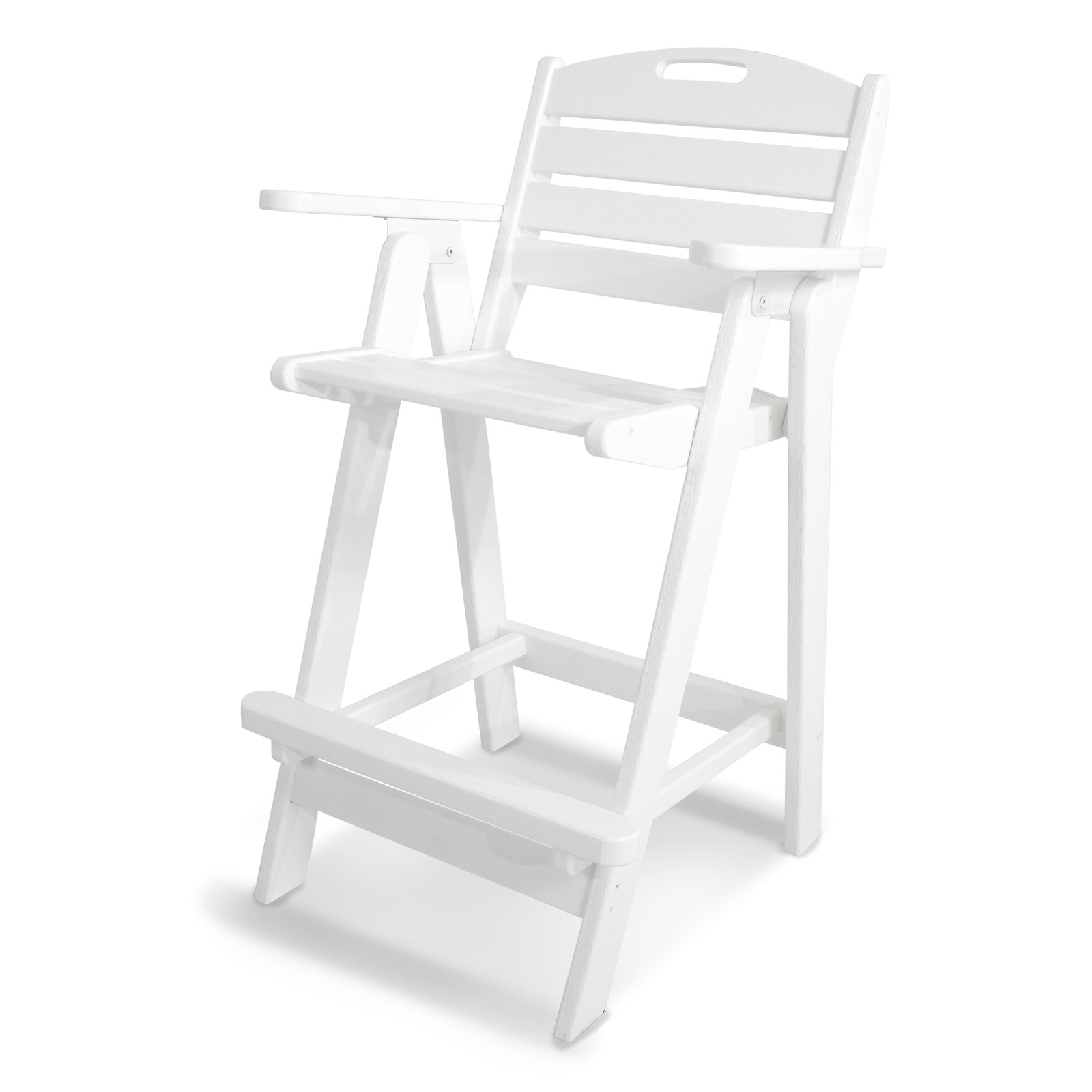 POLYWOOD® Nautical Patio Bar Stool, White