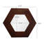 Miroir hexagonal brun foncé avec envers en bois massif stable, couloir, 18,5 po x 18,5 po, 18,5 po x 18,5 po