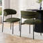 Ensemble de salle à manger moderne avec table rectangulaire en bois et 6 chaises rembourrées à dossier incurvé-1017854620