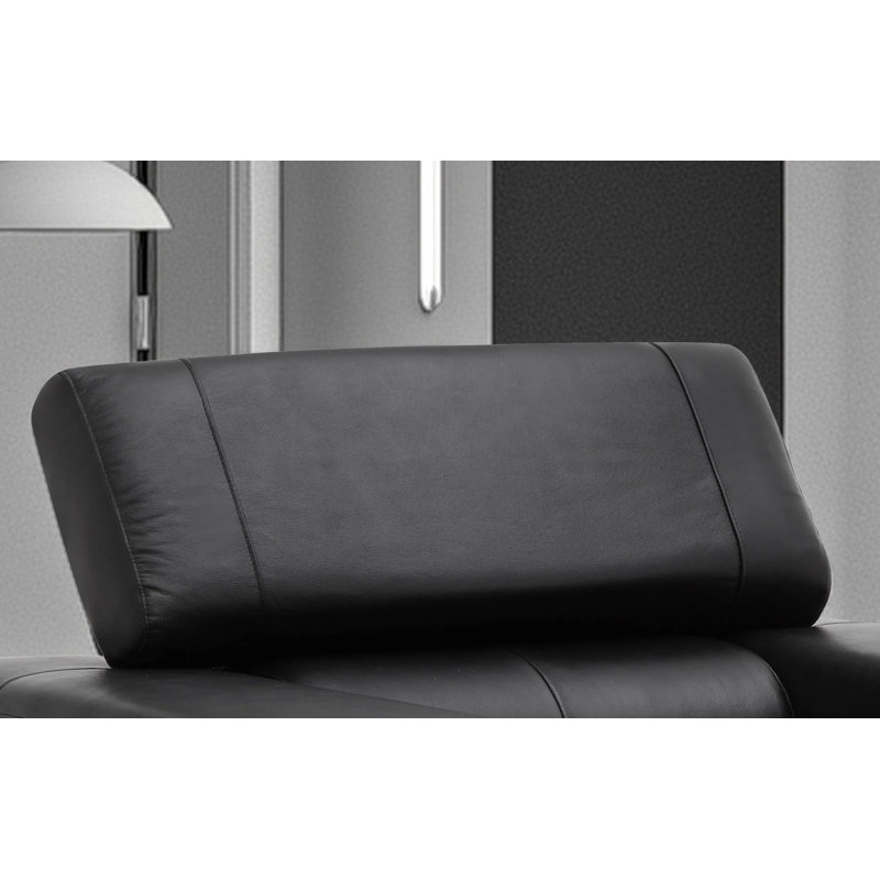 Fauteuil en cuir noir Collection Raeya, Cuir noir