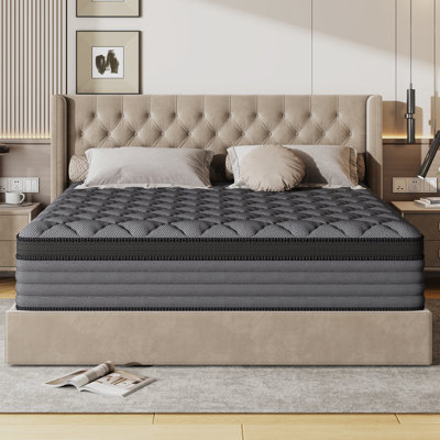 Gel Memory Foam Cooling Medium Hybrid Pillow Top Mattress In a Box with CertiPUR-US OEKO-TEX Certified
