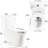 One Ceramic 1.1/1.6 Toilet, Comfort Height, White, Soft Close Seat, & Approved Elongated, 15.55 In