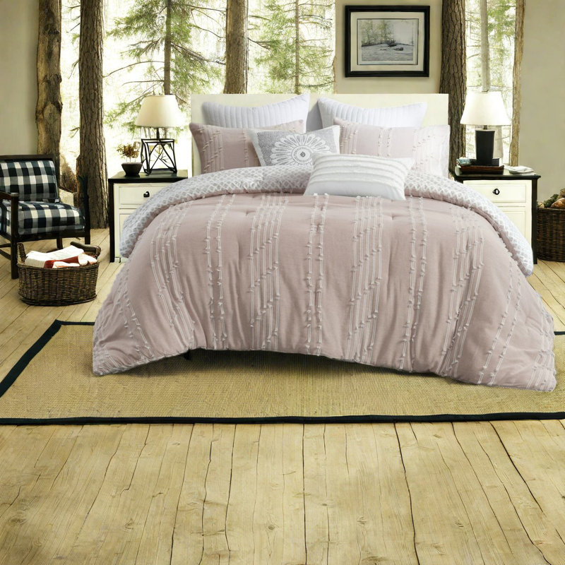 Premium Cotton Jacquard Bedding Sets, Blush Elegance, Bedroom Decor