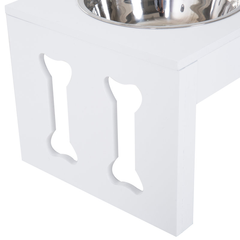 Bols pour chien surélevés PawHut, Blanc