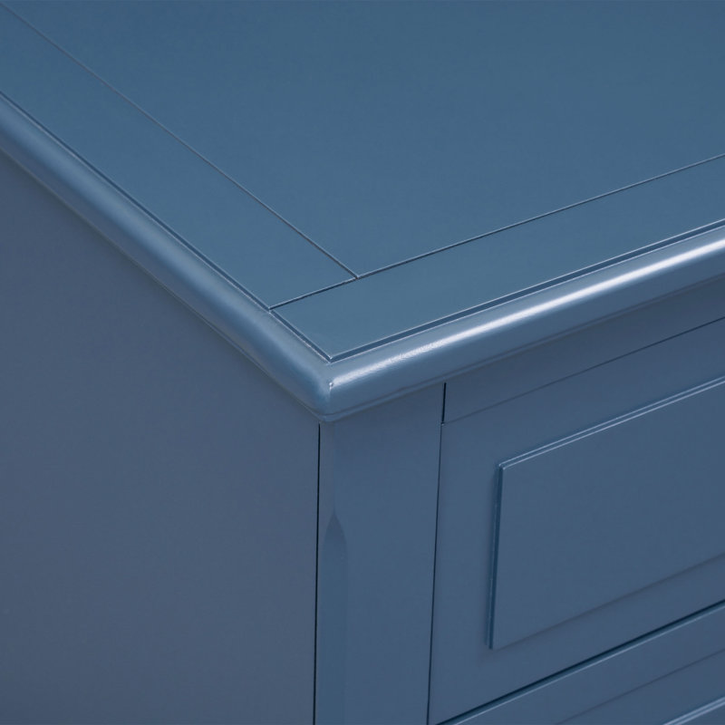 Armoire de chevet avec trois tiroirs robustes, Bleu