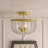 Shellman 3 - Light Crystal Chandelier Dimmable Flush Mount Ceiling Light with Gold Finish