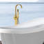 Metal Bathtub Faucet With Freestanding Hand Shower In Gold - And Stylish Construction, Brushed