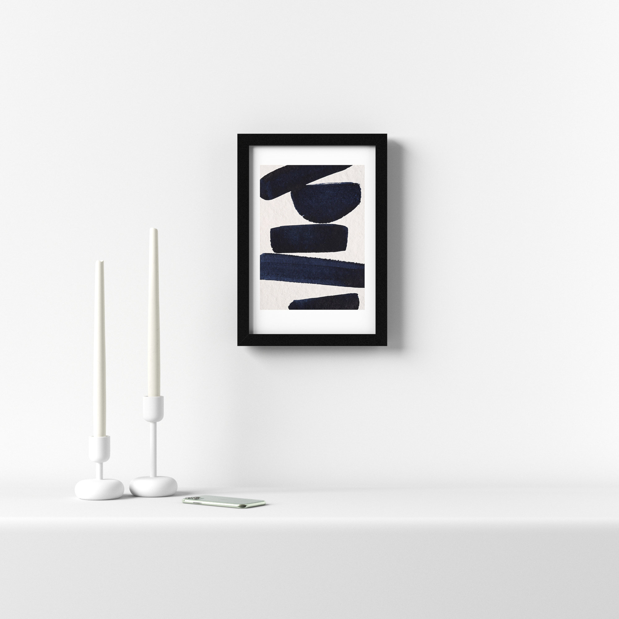 Japandi 5 by Simon West, Black, 16.4" H x 11.25" W x 0.88" D