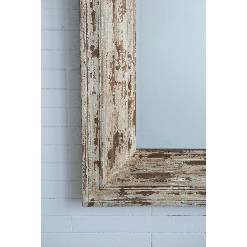 Miroir de plancher rectangulaire pleine longueur 39 po x 3,5 po x 75 po avec cadre en bois vieilli