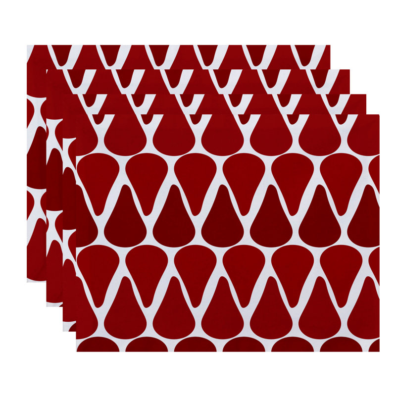 Ensemble de napperons 4 pièces Synthia, Rouge