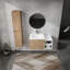 Meuble-lavabo mural avec lavabo et armoire latérale, portes à fermeture douce, armoire combinée