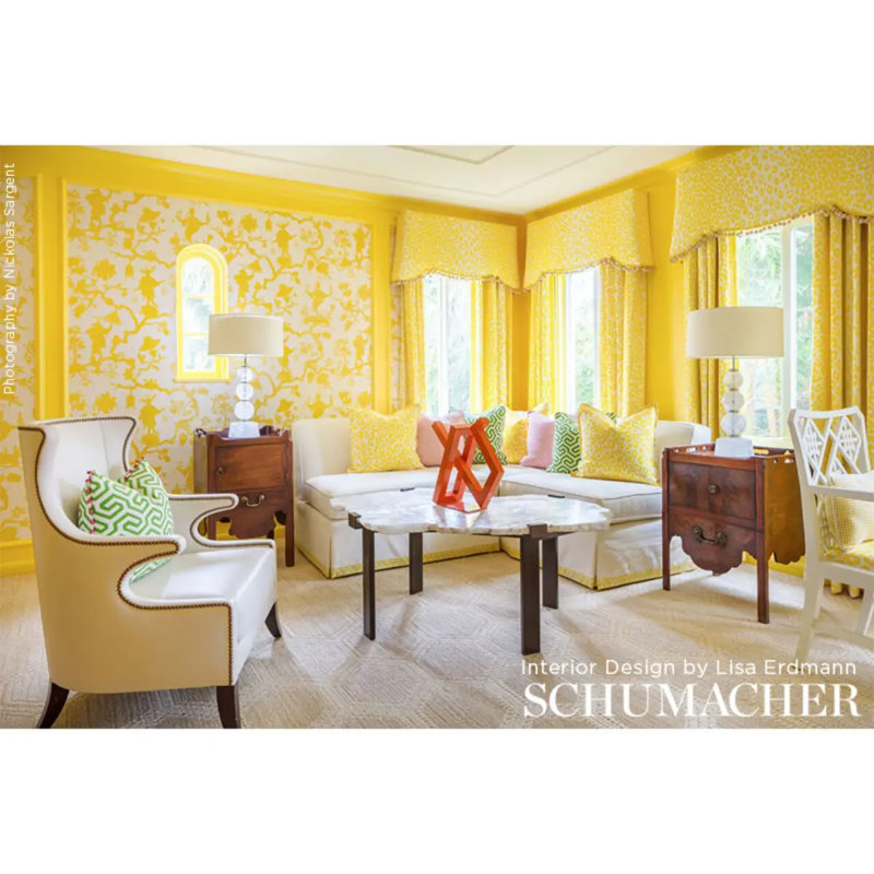 Shantung Silhouette Sisal Wallpaper, Yellow