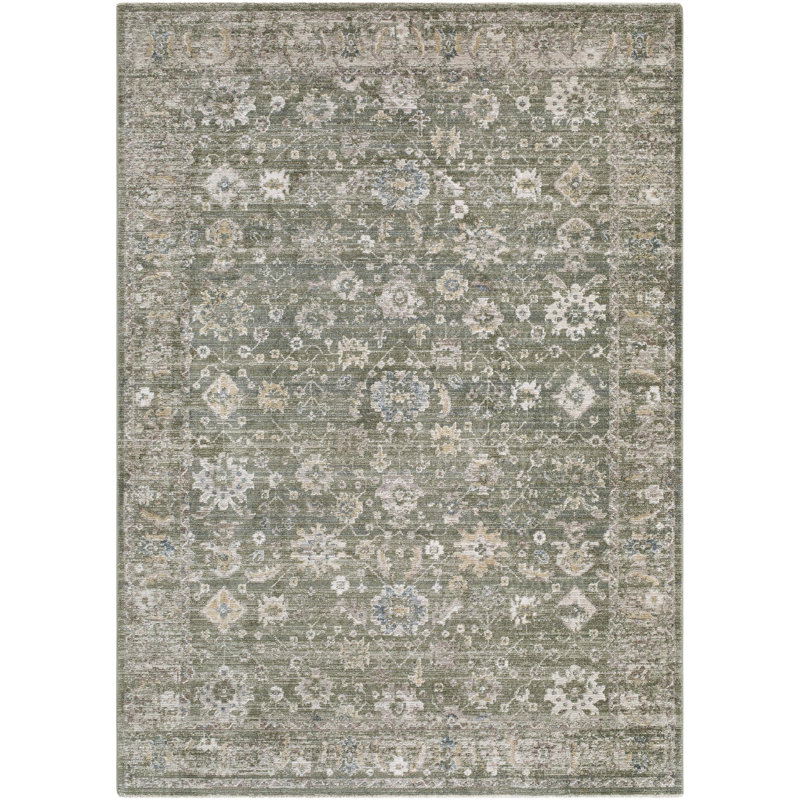 Wilfrieda tissé à la machine, Green/Tan/Brown/Grey/Ivory, Rectangle 5' x 7'5"