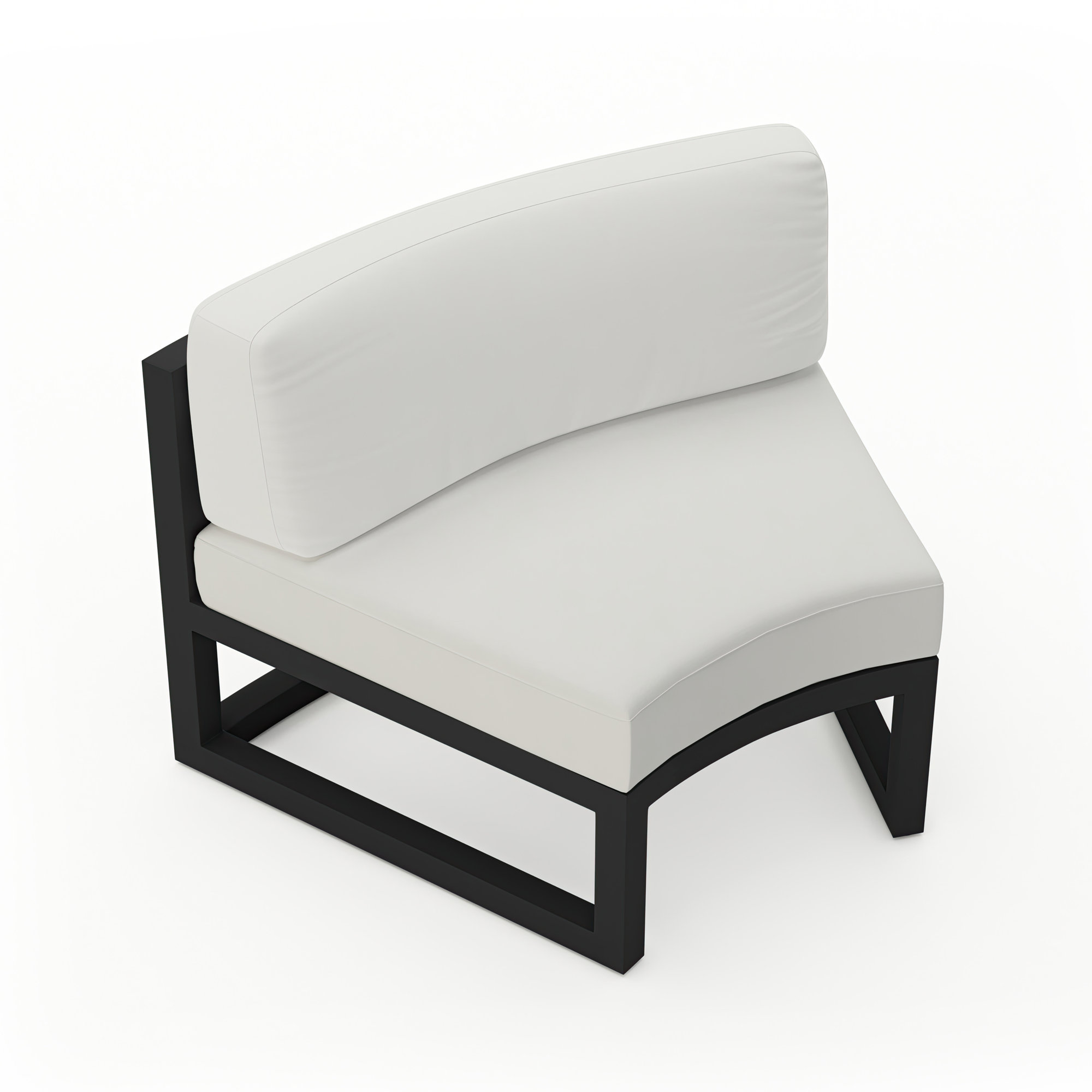 Smith Outdoor Armless Lounge Chair with Sunbrella® Cushions, Black, Canvas Natural