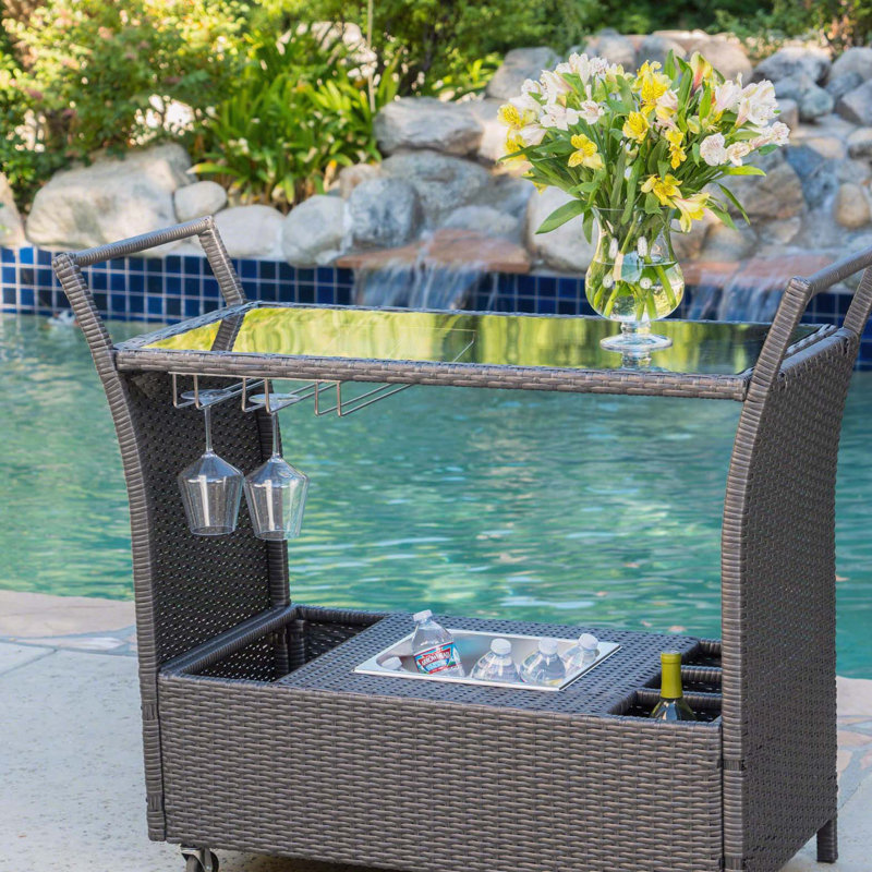 Chariot-bar mobile avec seau à glace - parfait pour recevoir