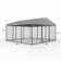 118" x 118" Outdoor Metal Dog Kennel Chicken Runs With UV-Resistant Roof Foldable Panels And Secure Frame Mesh Black