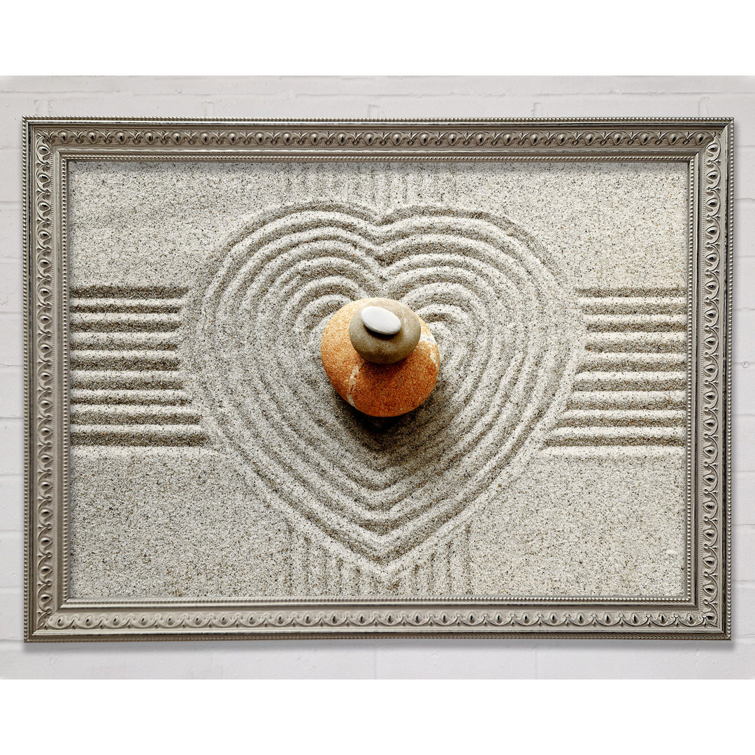 Gerahmter Kunstdruck Love Heart Stones