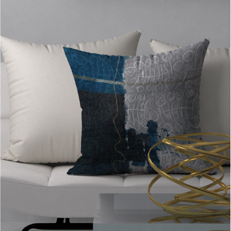 Abstract Down Reversible Throw Pillow, 24" x 24"