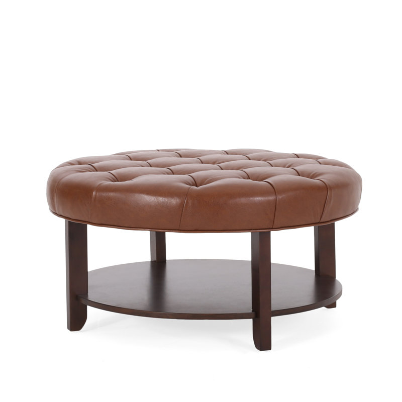 ROUND OTTOMAN, Brown