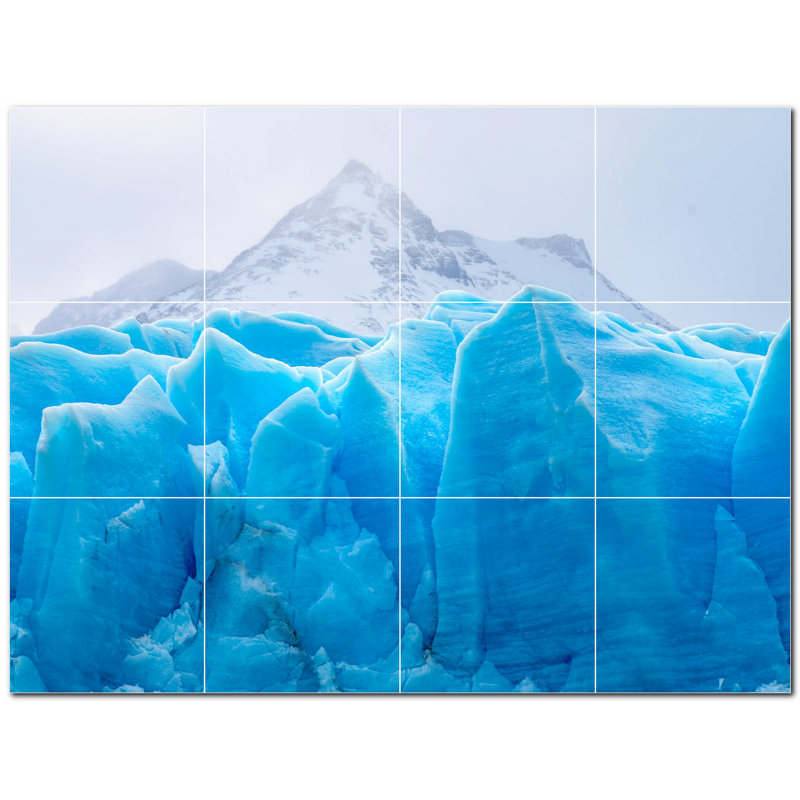 Murale en céramique satinée Glacier Photo 8 po x 8 po