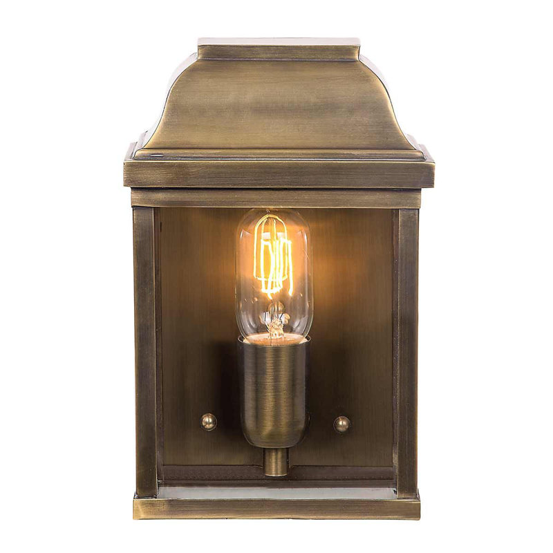 Rohrbach 26cm H Outdoor Wall Lantern, Solid Brass