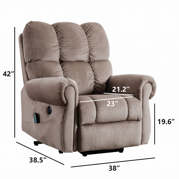 Canmov Power Lift Recliner Camel Velvet Powered Reclining Recliner with  Lift Assistance