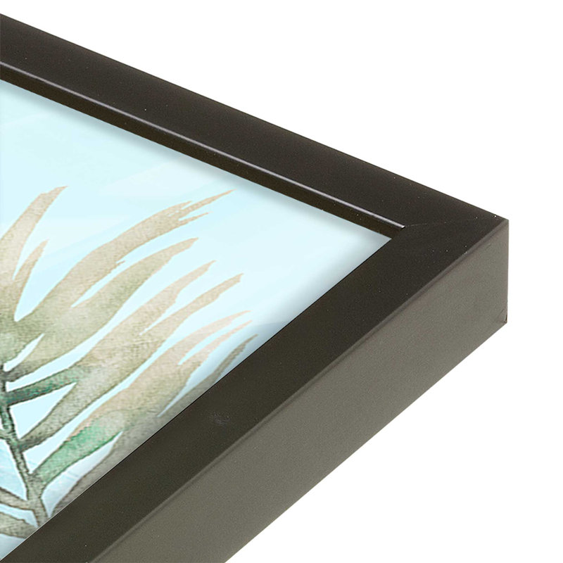Imprimé Beachside Christmas II, H 17,5 po x l 17,5 po, Cadre simple noir satiné, bois massif