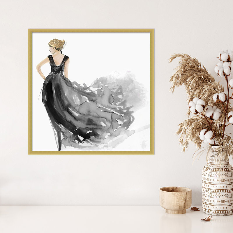 Amanti Art Woman in Black Dress I by Aimee Wilson Wood Framed Wall Art  Print | Wayfair
