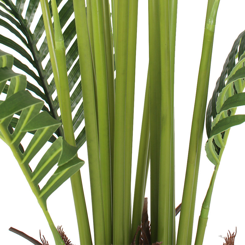 Faux palmier en pot en plastique noir plante de palmier Areca, H 72,83 po x l 6 po x P 6 po, 1