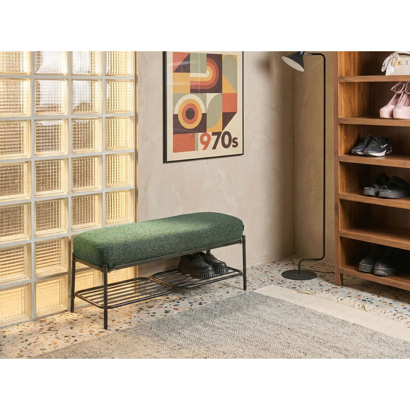 Shoe Bench Allishia Fabric, Green