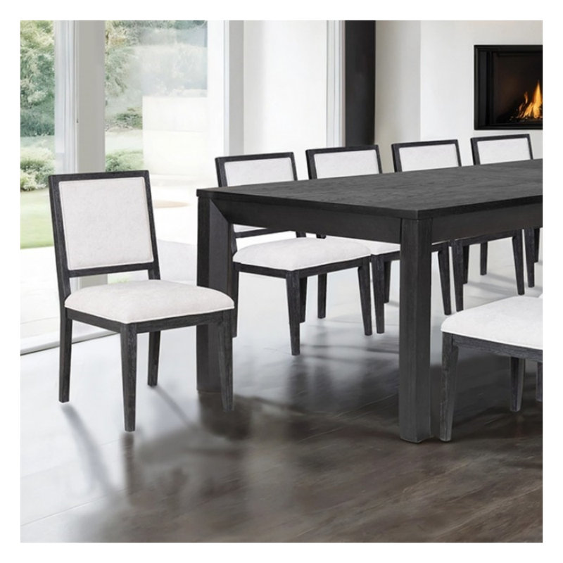 Ensemble de table de salle à manger 11 pièces Pearson, White, Weathered Black