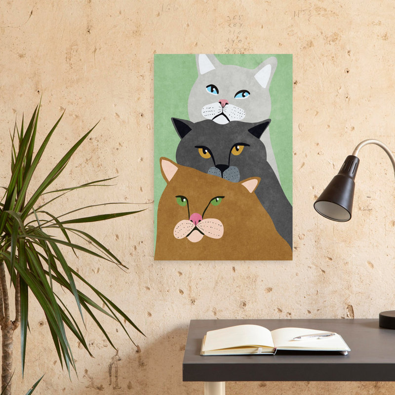 Art contemporain, art moderne de chat, H 24 po x l 16 po