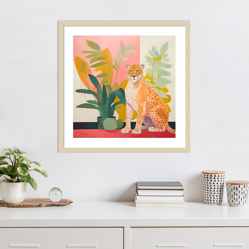 «Pet Cheetah I» par Walker Noble, impression sur bois encadrée, H 25 po x l 25 po