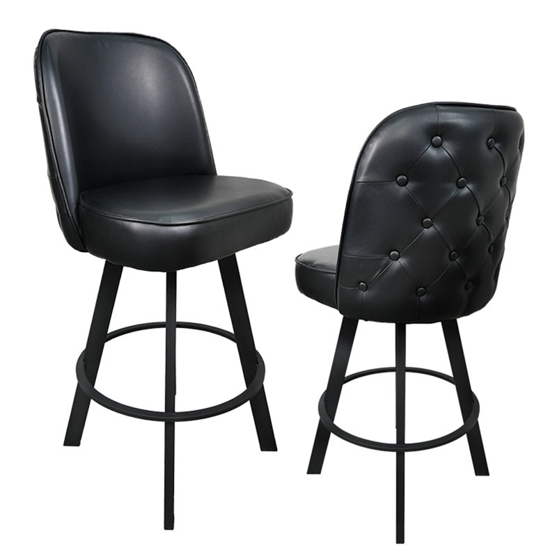 Ensemble de 2 tabourets de bar rotatifs capitonnés à siège baquet avec cadre en métal pour restaurant et café - Assemblage requis