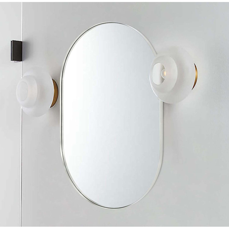 Miroir mural de salle de bain Malpress, Noir 1, 33" x 20", Ovale