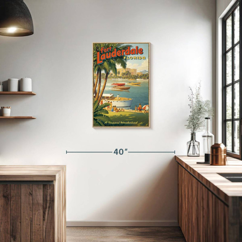 Fort Lauderdale, Floride, Cadre flottant en bois naturel, 21 po x 31 po
