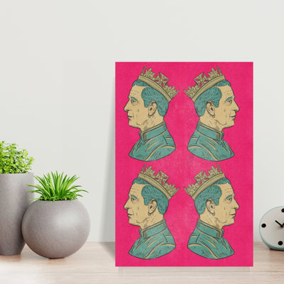 Pink Pop Art King Colorful Modern Retro Portrait Wall Art