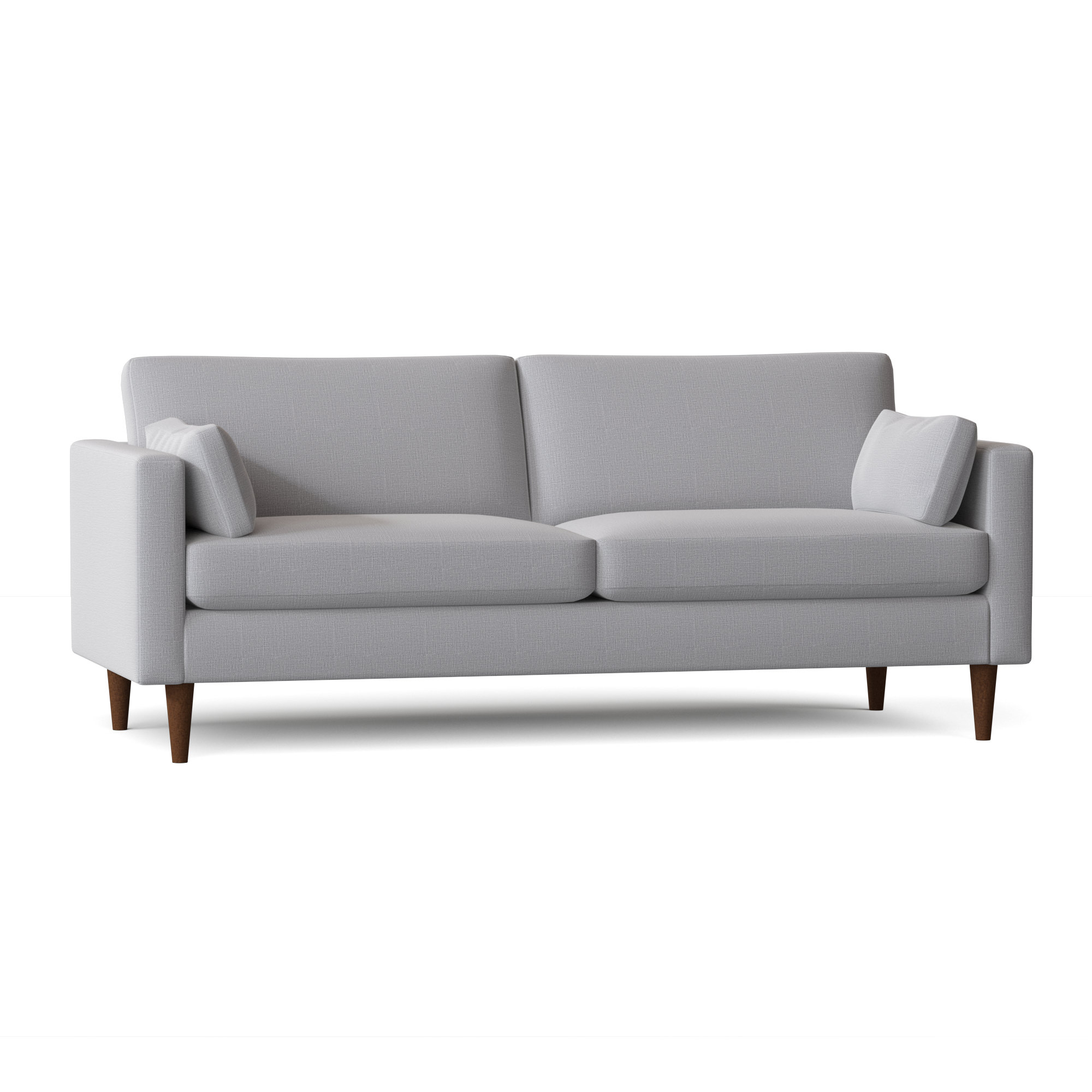 Viveros 81'' Upholstered Sofa, Dove Grey Performance, Honey Birch