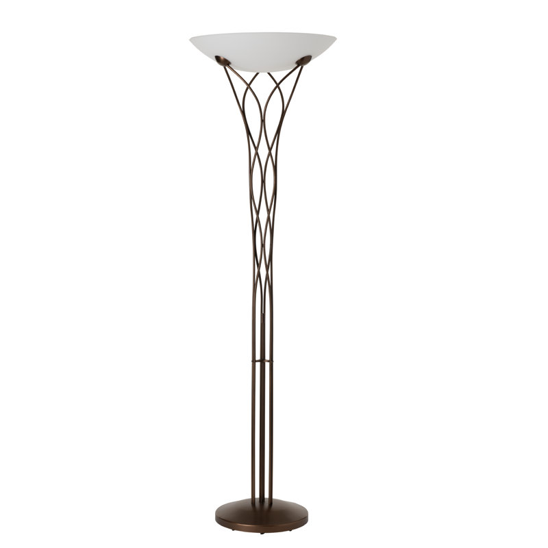 Lattice Torchiere Floor Lamp, Bronze