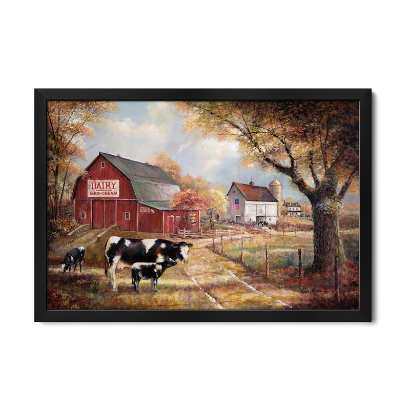 Affiche encadrée «Memories On The Farm» par Ruane Manning, H 16 po x l 24 po