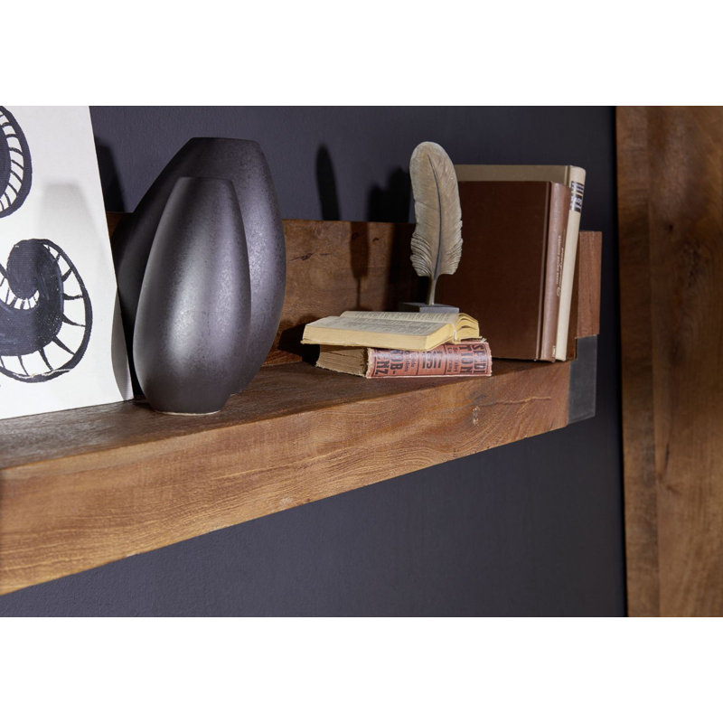 Amsterdam Mango Solid Wood Accent Shelf, 24cm H x 180cm W x 22cm D